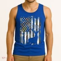 Patriotic Camo American Flag Deer Hunter Hunting Cute Gift Tank Top thumb 3