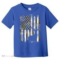 Patriotic Camo American Flag Deer Hunter Hunting Cute Gift Toddler T-Shirt thumb 0