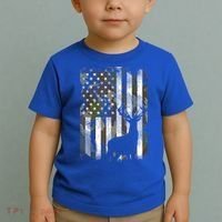 Patriotic Camo American Flag Deer Hunter Hunting Cute Gift Toddler T-Shirt thumb 2