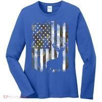 Patriotic Camo American Flag Deer Hunter Hunting Cute Gift Women's Long Sleeve Shirt thumb 0