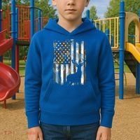Patriotic Camo American Flag Deer Hunter Hunting Cute Gift Kids Hoodie thumb 2