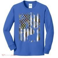 Patriotic Camo American Flag Deer Hunter Hunting Cute Gift Kids Long Sleeve Shirt thumb 0
