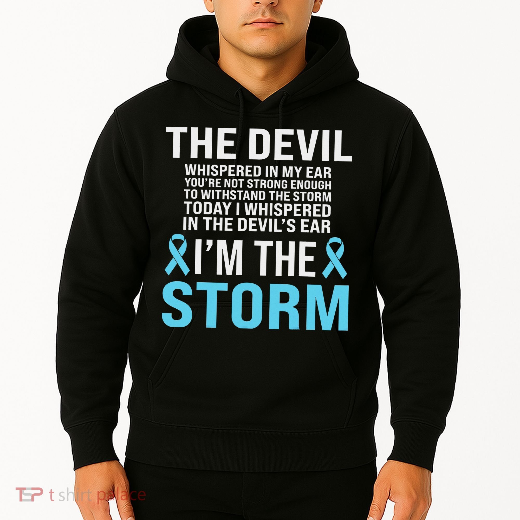 Prostate Cancer Awareness Light Blue Ribbon Dad Survivor Hoodie