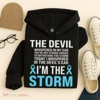 Prostate Cancer Awareness Light Blue Ribbon Dad Survivor Hoodie thumb 4