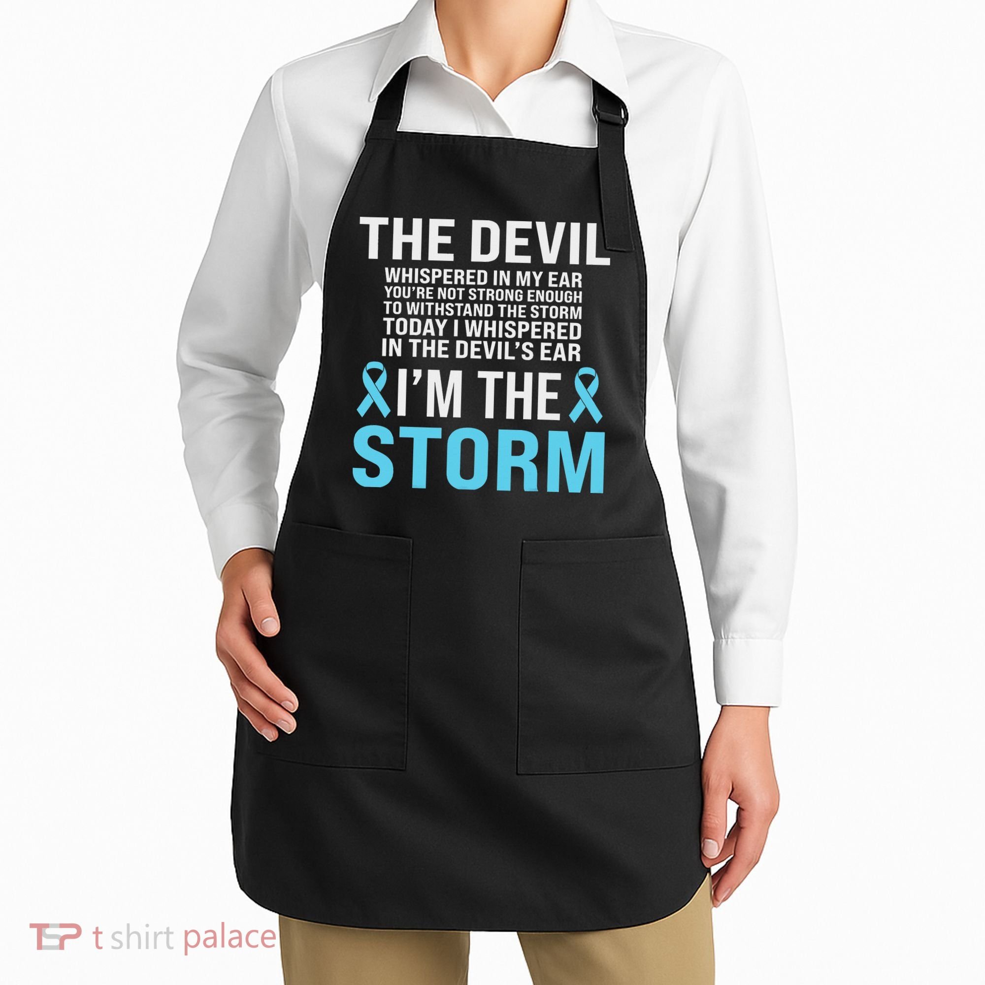 Prostate Cancer Awareness Light Blue Ribbon Dad Survivor Apron