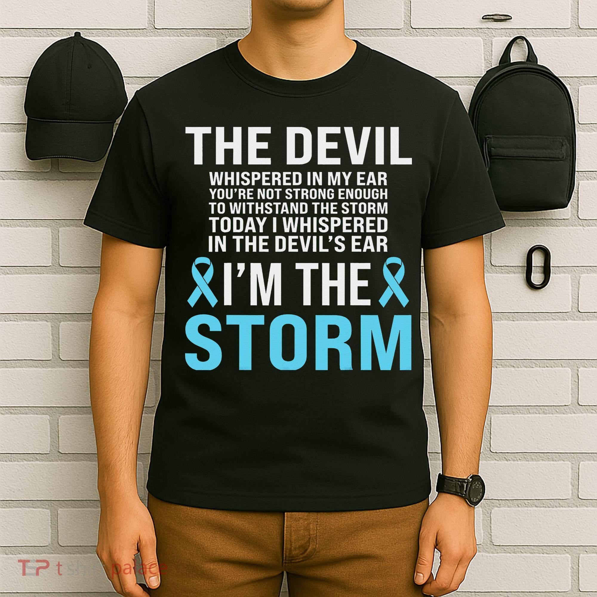 Prostate Cancer Awareness Light Blue Ribbon Dad Survivor T-Shirt