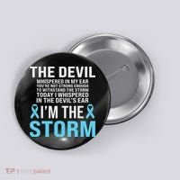 Prostate Cancer Awareness Light Blue Ribbon Dad Survivor Button thumb 0