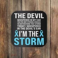 Prostate Cancer Awareness Light Blue Ribbon Dad Survivor Coaster thumb 0