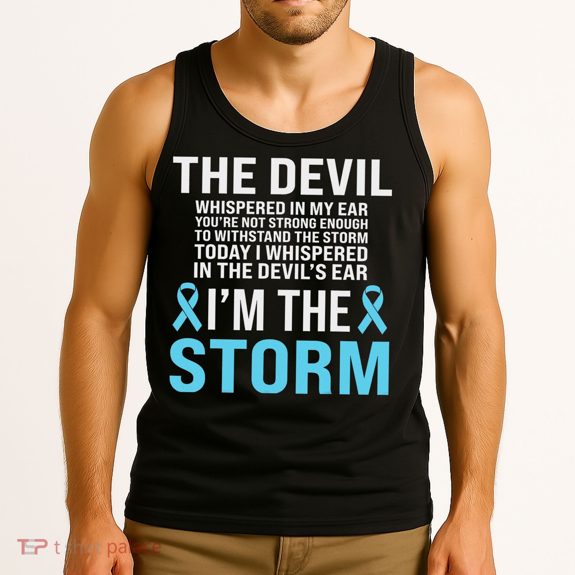 Prostate Cancer Awareness Light Blue Ribbon Dad Survivor Tank Top