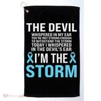 Prostate Cancer Awareness Light Blue Ribbon Dad Survivor Golf Towel thumb 0