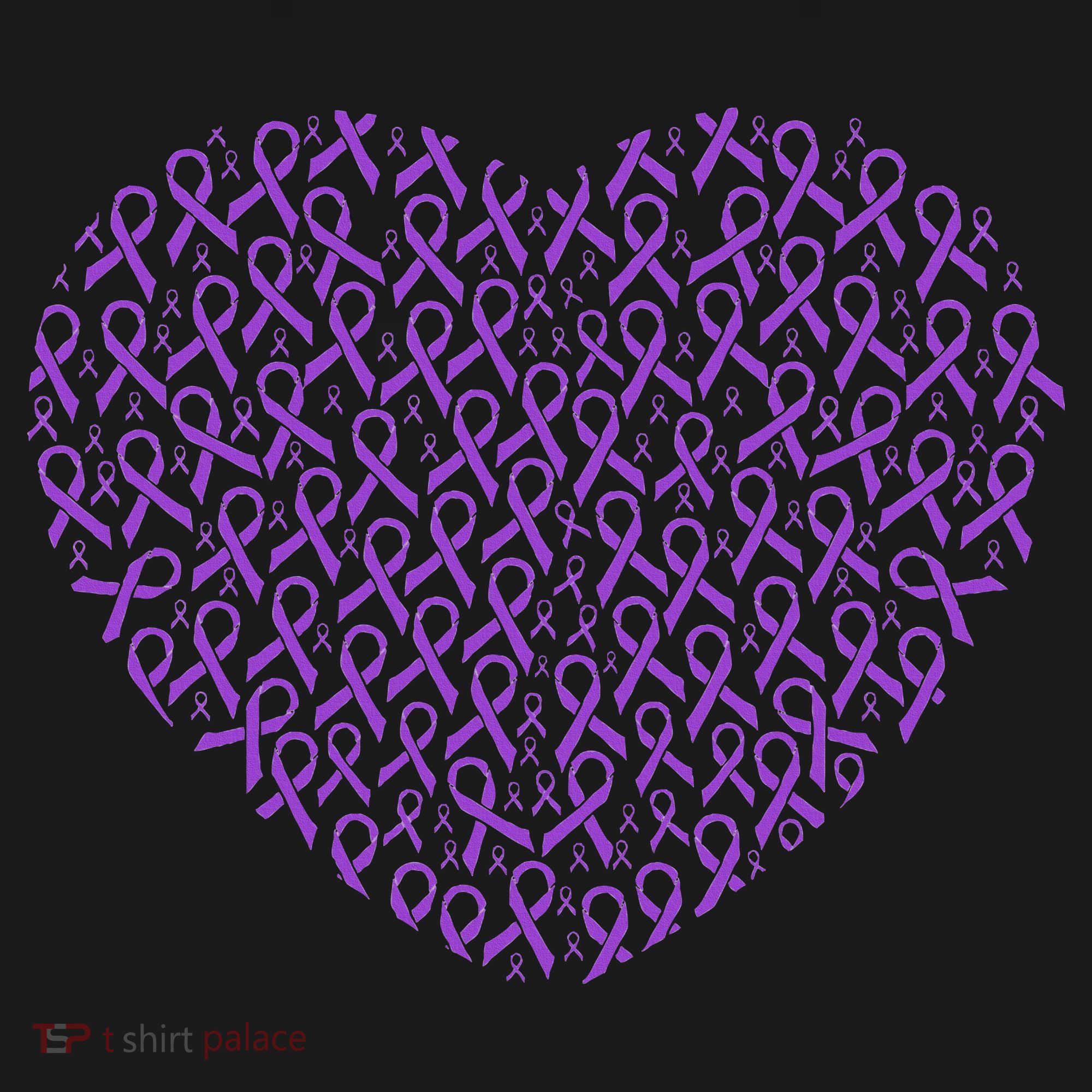 Pancreatic Cancer Awareness Purple Ribbon Heart Gift Support T-Shirt