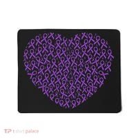 Pancreatic Cancer Awareness Purple Ribbon Heart Gift Support Mousepad thumb 0