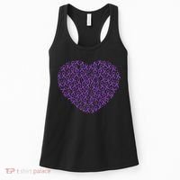 Pancreatic Cancer Awareness Purple Ribbon Heart Gift Support Women's Tank Top thumb 0