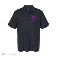 Pancreatic Cancer Awareness Hummingbird With Purple Ribbon Polo thumb 0