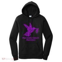 Pancreatic Cancer Awareness Hummingbird With Purple Ribbon Women's Hoodie thumb 0