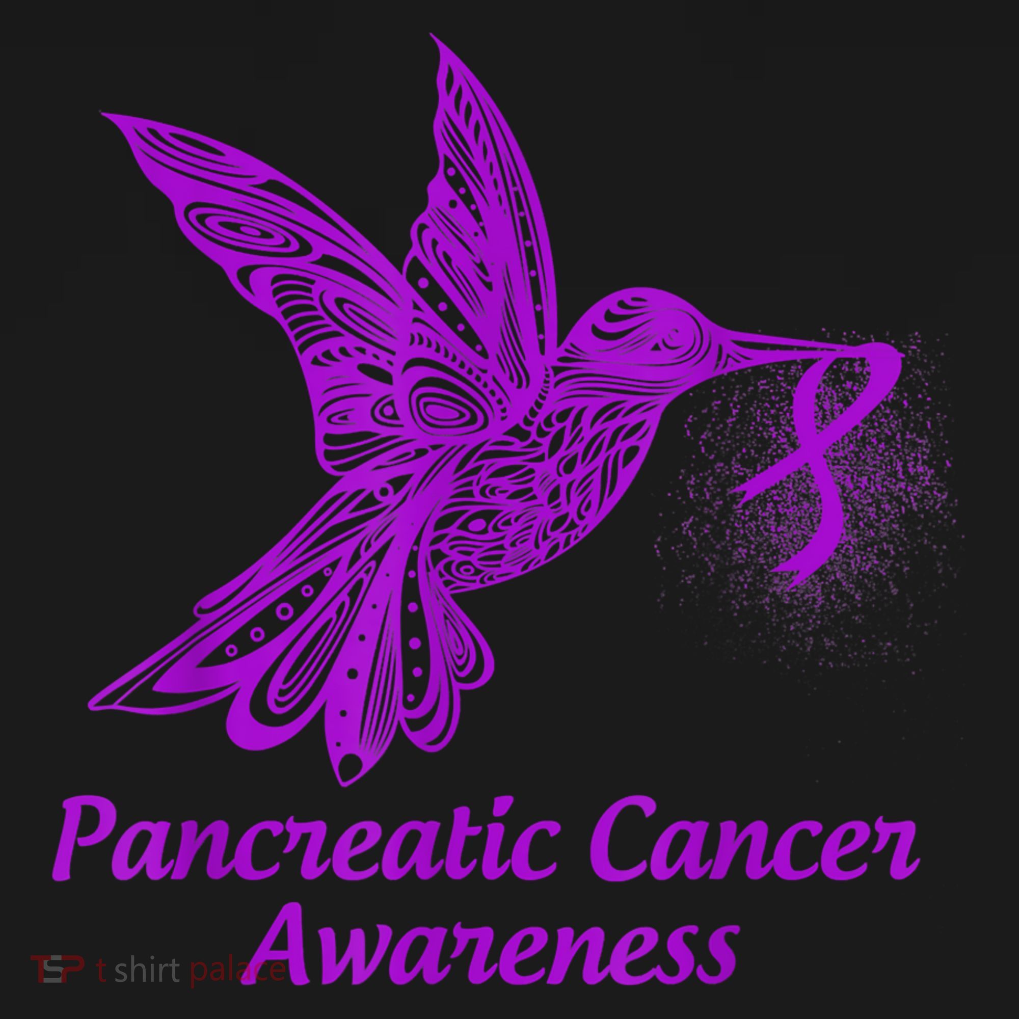 Pancreatic Cancer Awareness Hummingbird With Purple Ribbon Mousepad