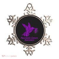 Pancreatic Cancer Awareness Hummingbird With Purple Ribbon Ornament thumb 0