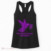 Pancreatic Cancer Awareness Hummingbird With Purple Ribbon Women's Tank Top thumb 0