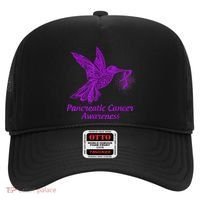 Pancreatic Cancer Awareness Hummingbird With Purple Ribbon Hat thumb 0