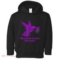 Pancreatic Cancer Awareness Hummingbird With Purple Ribbon Toddler Hoodie thumb 0