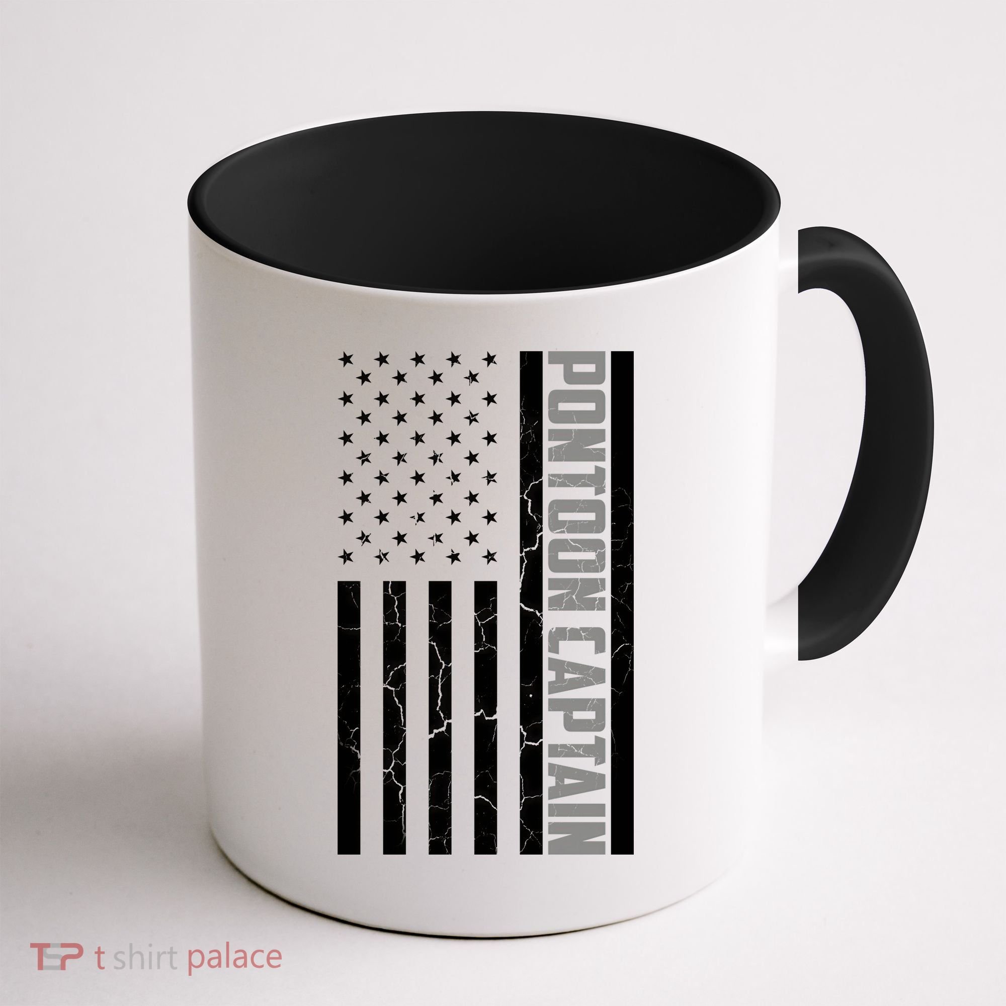 Pontoon Captain American Flag Pontooning Pontoon Boating Coffee Mug