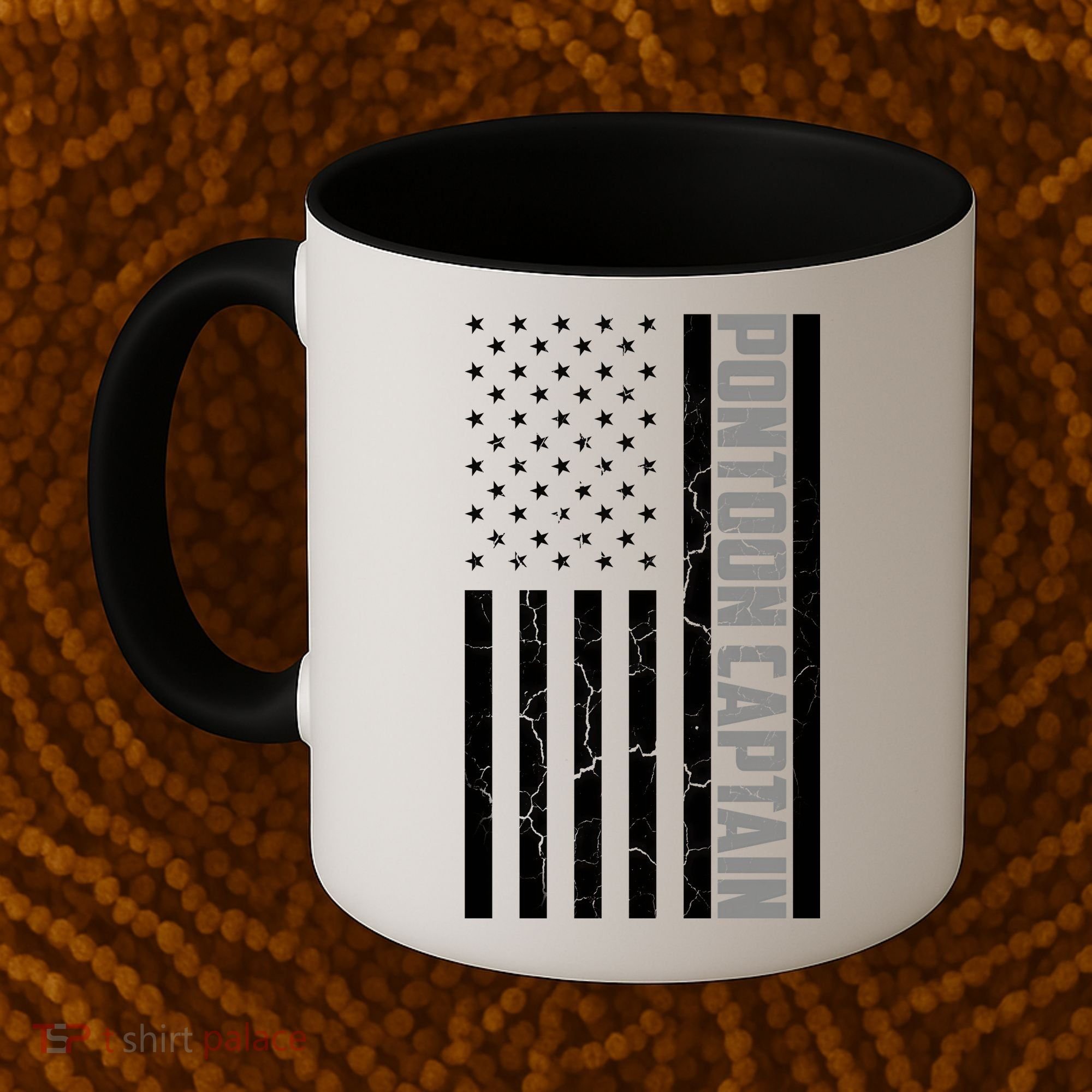 Pontoon Captain American Flag Pontooning Pontoon Boating Coffee Mug