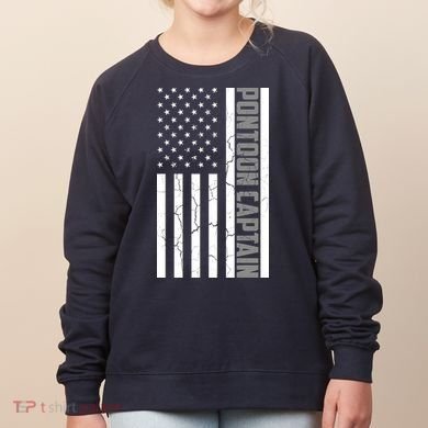 Pontoon Captain American Flag Pontooning Pontoon Boating Women's Sweatshirt