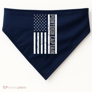Pontoon Captain American Flag Pontooning Pontoon Boating USA-Made Doggie Bandana