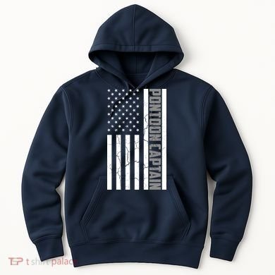 Pontoon Captain American Flag Pontooning Pontoon Boating Hoodie