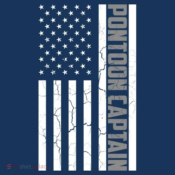 Pontoon Captain American Flag Pontooning Pontoon Boating Hoodie