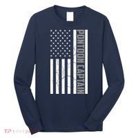Pontoon Captain American Flag Pontooning Pontoon Boating Long Sleeve Shirt thumb 0
