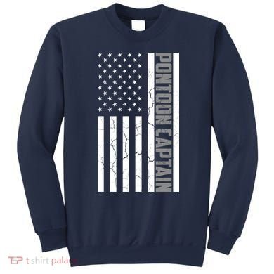 Pontoon Captain American Flag Pontooning Pontoon Boating Sweatshirt