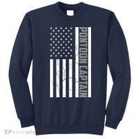 Pontoon Captain American Flag Pontooning Pontoon Boating Sweatshirt thumb 0