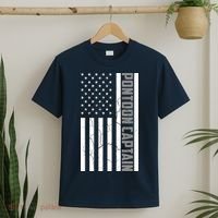 Pontoon Captain American Flag Pontooning Pontoon Boating T-Shirt thumb 2