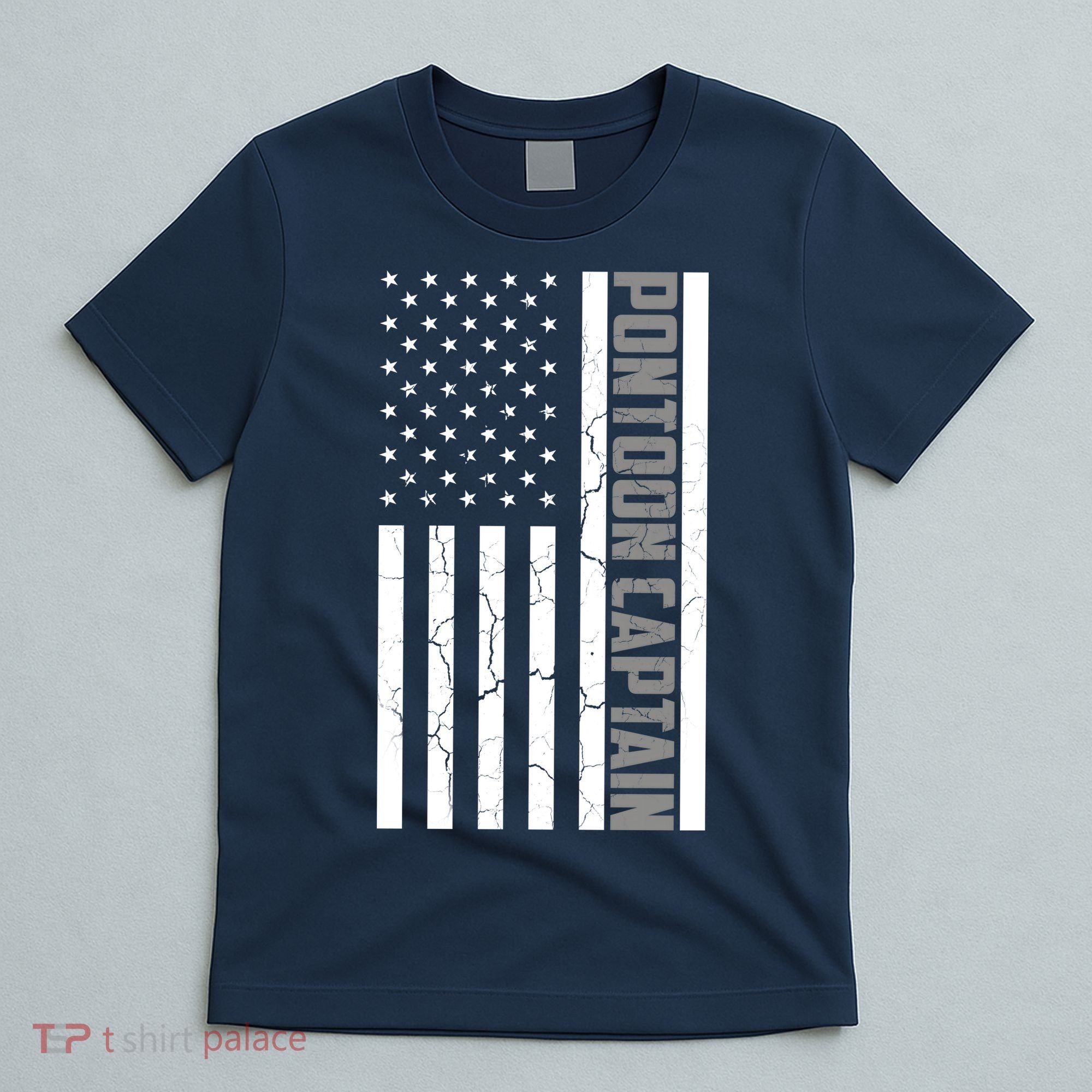 Pontoon Captain American Flag Pontooning Pontoon Boating T-Shirt