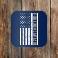 Pontoon Captain American Flag Pontooning Pontoon Boating Coaster thumb 0