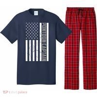 Pontoon Captain American Flag Pontooning Pontoon Boating Pajama Set thumb 0