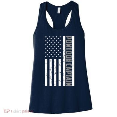 Pontoon Captain American Flag Pontooning Pontoon Boating Women's Tank Top