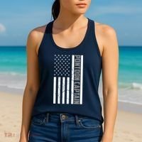 Pontoon Captain American Flag Pontooning Pontoon Boating Women's Tank Top thumb 2