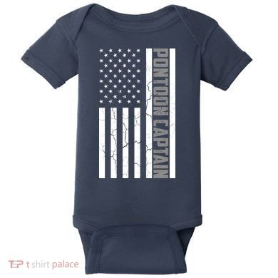 Pontoon Captain American Flag Pontooning Pontoon Boating Baby Bodysuit