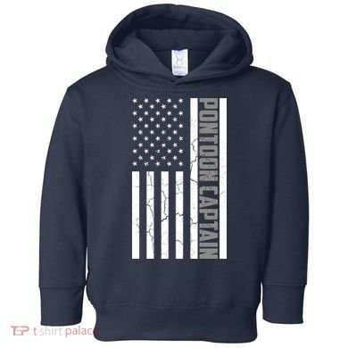 Pontoon Captain American Flag Pontooning Pontoon Boating Toddler Hoodie