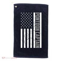 Pontoon Captain American Flag Pontooning Pontoon Boating Golf Towel thumb 0