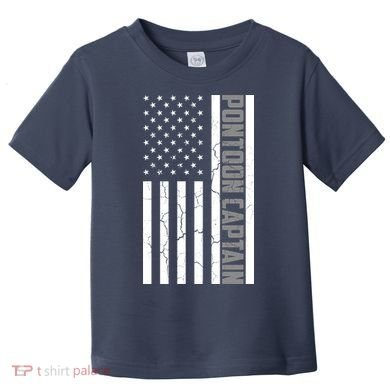 Pontoon Captain American Flag Pontooning Pontoon Boating Toddler T-Shirt