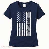Pontoon Captain American Flag Pontooning Pontoon Boating Women's T-Shirt thumb 0