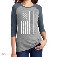 Pontoon Captain American Flag Pontooning Pontoon Boating Women's Tri-Blend 3/4-Sleeve Raglan Shirt thumb 2