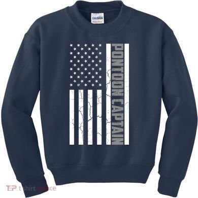 Pontoon Captain American Flag Pontooning Pontoon Boating Kids Sweatshirt