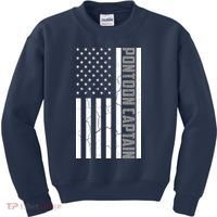 Pontoon Captain American Flag Pontooning Pontoon Boating Kids Sweatshirt thumb 0