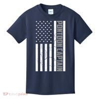 Pontoon Captain American Flag Pontooning Pontoon Boating Kids T-Shirt thumb 0