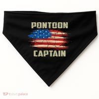 Pontoon Captain American Flag Pontooning Pontoon Boating USA-Made Doggie Bandana thumb 0