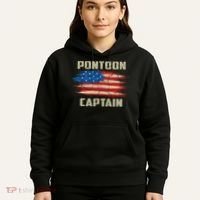 Pontoon Captain American Flag Pontooning Pontoon Boating Hoodie thumb 5